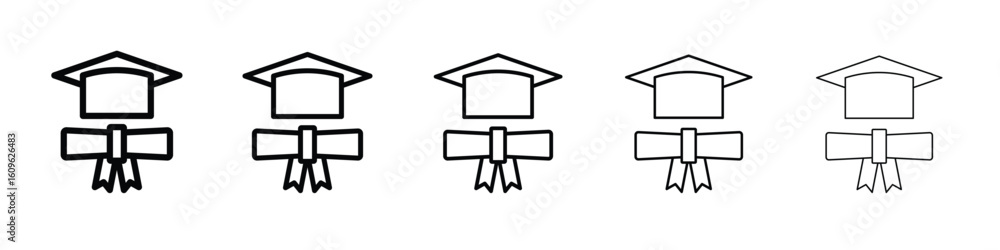 Poster degree icon. thin line icons collection for web ui.