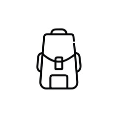 Outline icon a backpack with front pocket strap rucksack travel