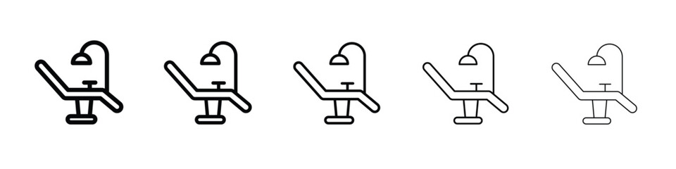 Dentist chair icon. Thin line icons collection for web ui.