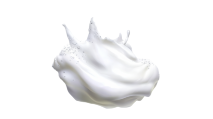 Splash of creamy milk on a transparent background