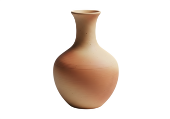 Elegant Terracotta Vase with Narrow Neck and Bulbous Body.