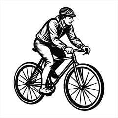 Naklejka premium Cyclists Silhouette Pack on Clean White Background