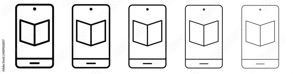 Poster e-book icon. thin line icons collection for web ui.