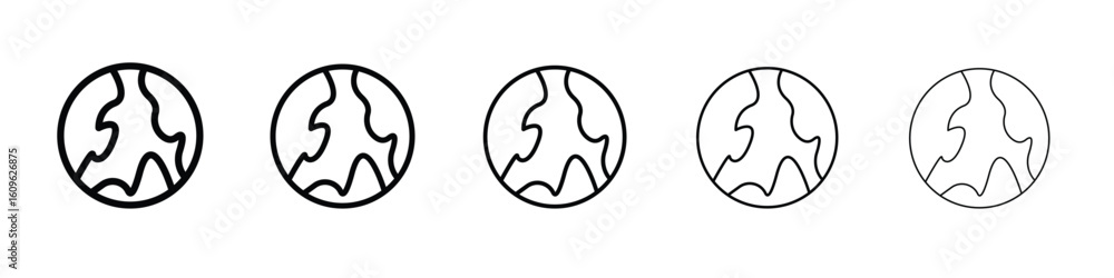 Poster earth icon. thin line icons collection for web ui.
