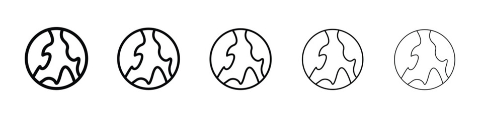 Earth icon. Thin line icons collection for web ui.