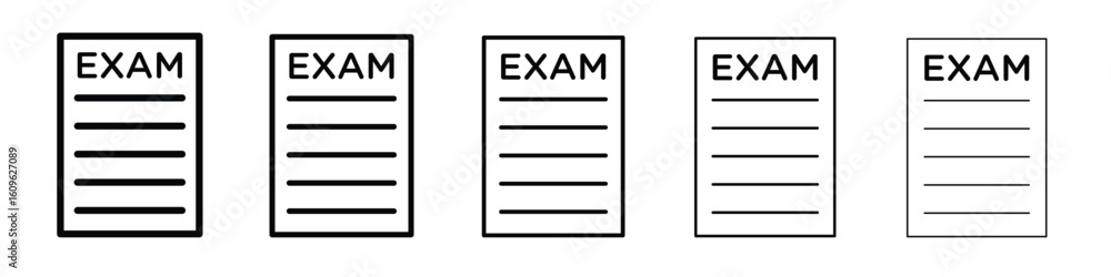 Poster exam icon. thin line icons collection for web ui.