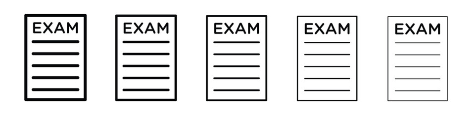 Exam icon. Thin line icons collection for web ui.