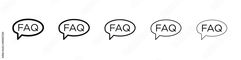 Poster faqs icon. thin line icons collection for web ui.