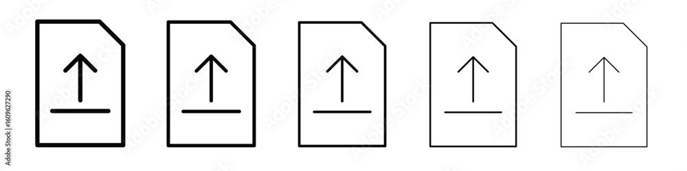 Fototapete file upload icon. thin line icons collection for web ui.