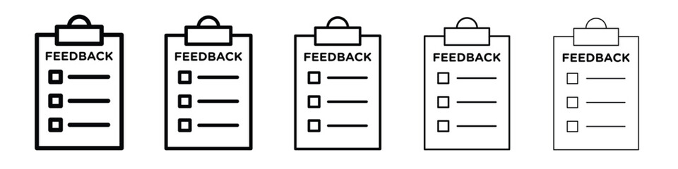 Feedback form icon. Thin line icons collection for web ui.
