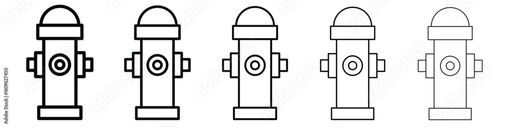 Poster fire hydrant icon. thin line icons collection for web ui.