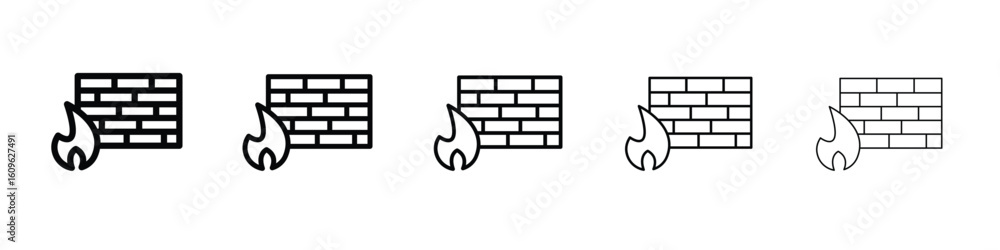 Poster firewall icon. thin line icons collection for web ui.