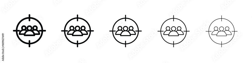 Poster focus group icon. thin line icons collection for web ui.