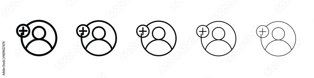 Poster follower icon. thin line icons collection for web ui.