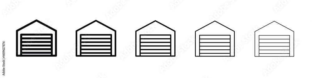 Poster garage icon. thin line icons collection for web ui.