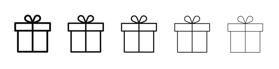 Gift box icon. Thin line icons collection for web ui.