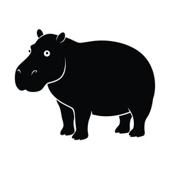 Majestic hippopotamus silhouette illustration a powerful african mammal captured in a clean vector graphic isolated on white background