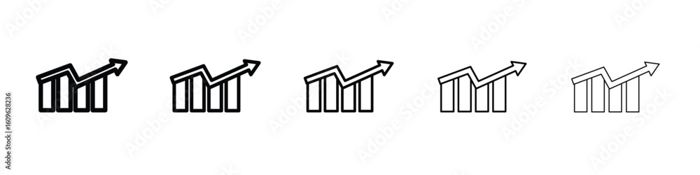 Aufkleber growing graph icon. thin line icons collection for web ui.