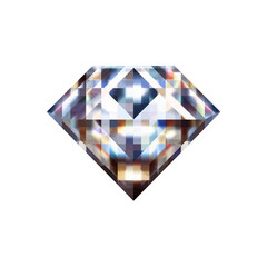 pixelated diamond pixel art isolated die cut    