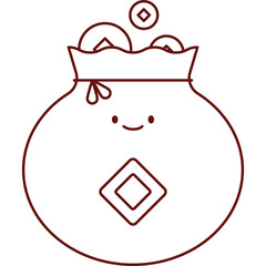 Lucky Money Bag Vector Illustration