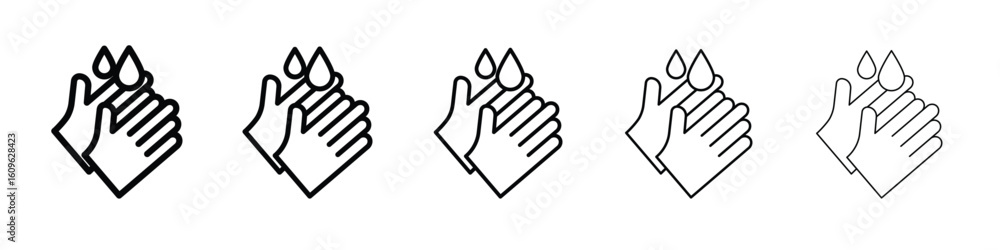 Poster handwashing icon. thin line icons collection for web ui.