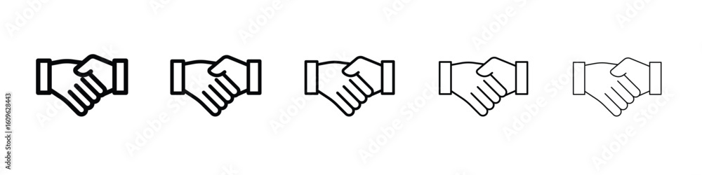 Poster handshake icon. thin line icons collection for web ui.