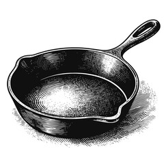 Hand-Drawn Cast Iron Skillet Illustration⁠
