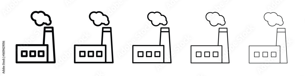 Aufkleber industrial factory icon. thin line icons collection for web ui.