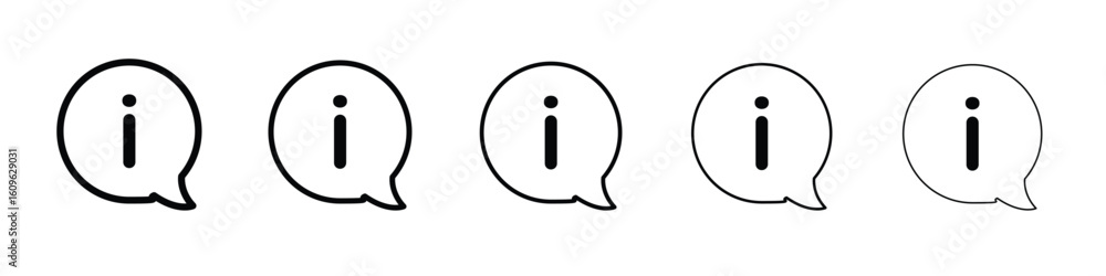 Aufkleber info icon. thin line icons collection for web ui.