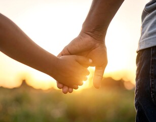 Close-up of two hands holding