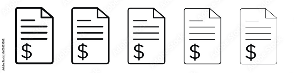Poster invoice icon. thin line icons collection for web ui.