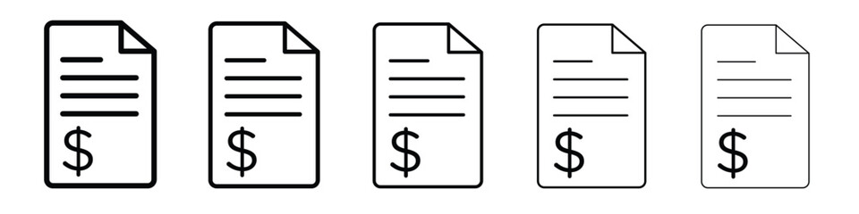 Invoice icon. Thin line icons collection for web ui.