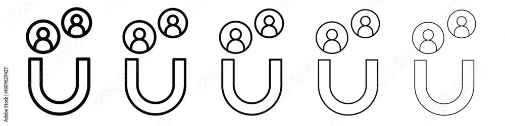 Poster lead generation icon. thin line icons collection for web ui.