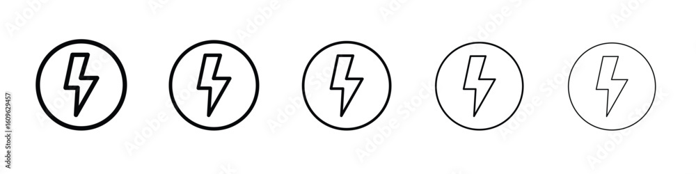 Aufkleber lightning icon. thin line icons collection for web ui.