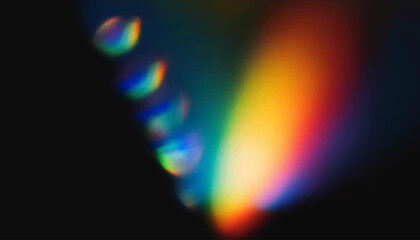 Old film light leaks texture with scratches, noise, iridescent stripes. Rainbow lens flare effect, camera film filter with bokeh, dust, grain. Distressed retro movie, photo burn vector illustration.