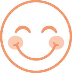 Cheerful Peachy-Colored Smiling Face Icon.