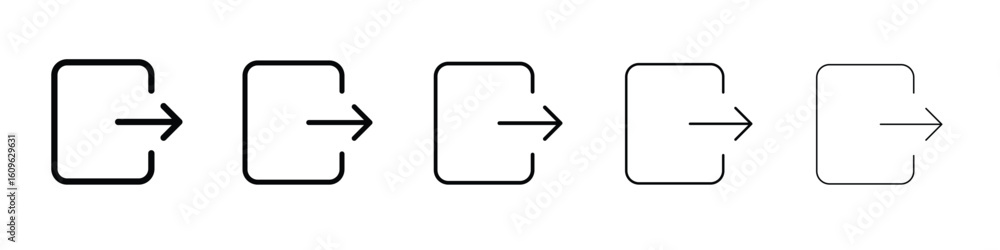 Aufkleber logout icon. thin line icons collection for web ui.