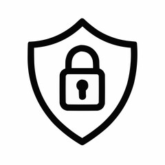 Obraz premium Shield with padlock icon for security and protection concept 