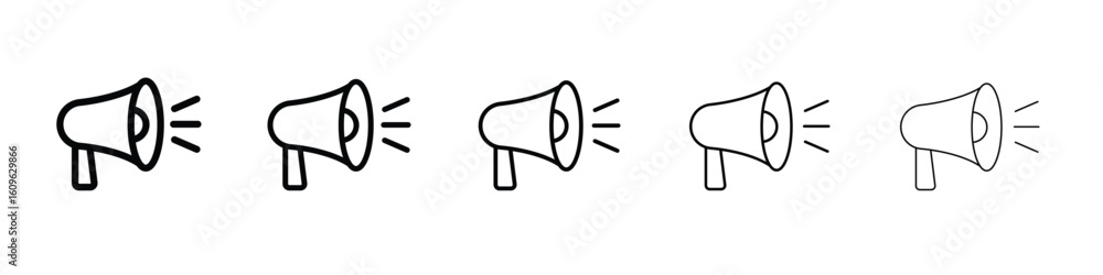 Aufkleber megaphone icon. thin line icons collection for web ui.