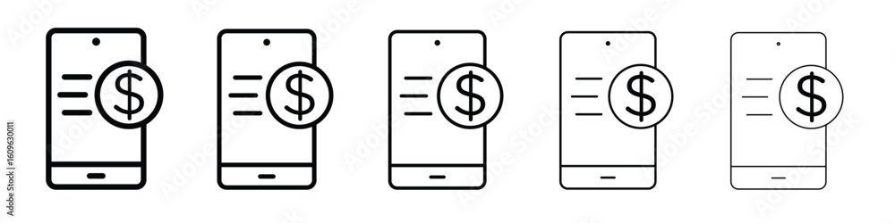 Poster mobile banking icon. thin line icons collection for web ui.