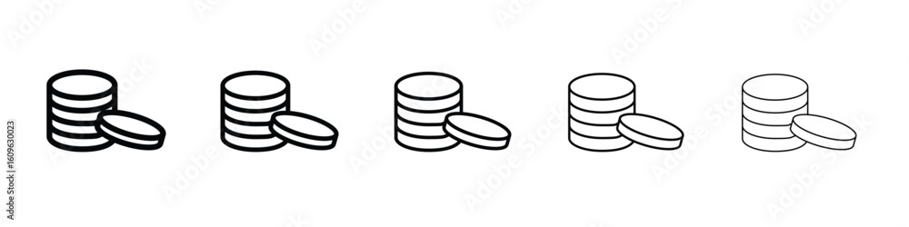 Poster money coin icon. thin line icons collection for web ui.