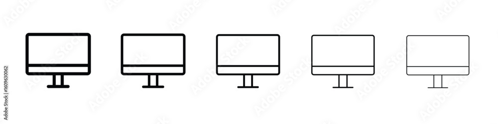 Aufkleber monitor icon. thin line icons collection for web ui.