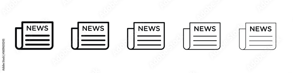 Poster newspaper icon. thin line icons collection for web ui.