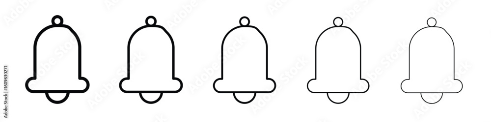 Poster notification bell icon. thin line icons collection for web ui.