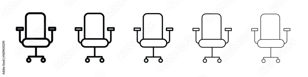 Poster office chair icon. thin line icons collection for web ui.