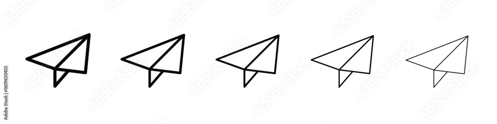 Aufkleber paper plane icon. thin line icons collection for web ui.
