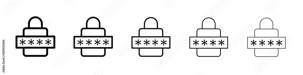 Aufkleber password icon. thin line icons collection for web ui.