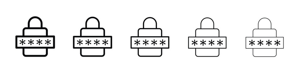 Password icon. Thin line icons collection for web ui.