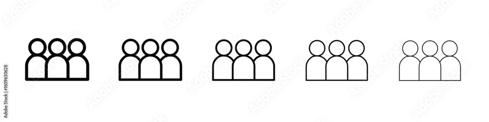 Poster people group icon. thin line icons collection for web ui.
