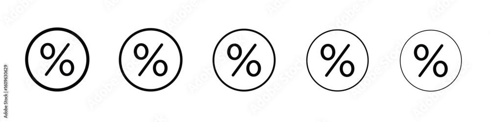 Poster percentage icon. thin line icons collection for web ui.